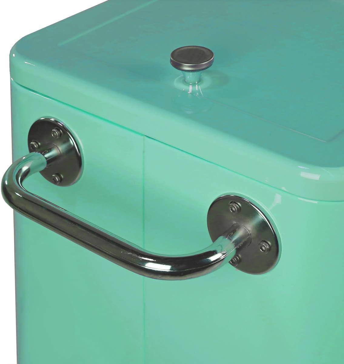 80 Qt. Retro Rolling Cooler Ice Chest Cart with Shelf & Bottle Opener - Great for Outdoors, Patios, Decks, Parties, Backyards