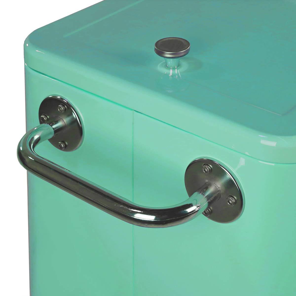 80 Qt. Retro Rolling Cooler Ice Chest Cart with Shelf & Bottle Opener - Great for Outdoors, Patios, Decks, Parties, Backyards