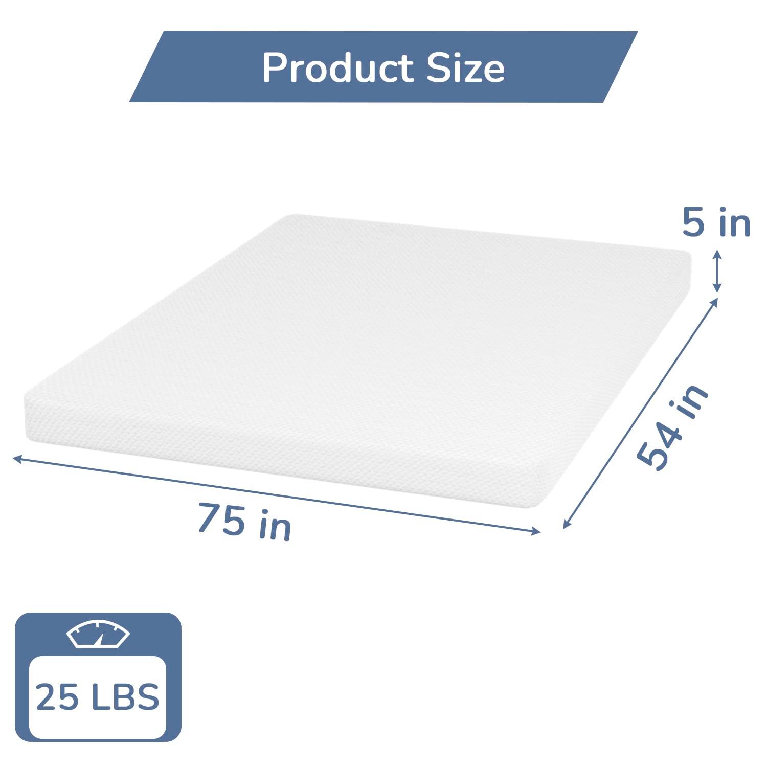 FDW 5 Inch Full Green Tea Memory Foam Mattress Cooling Gel Infused Mattress,Medium Firm Mattresses Fiberglass Free/CertiPUR-US