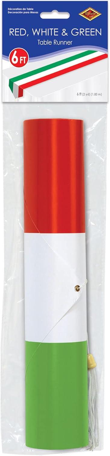 Printed Red, White & Green Table Runner Party Accessory (1 count) (1/Pkg)