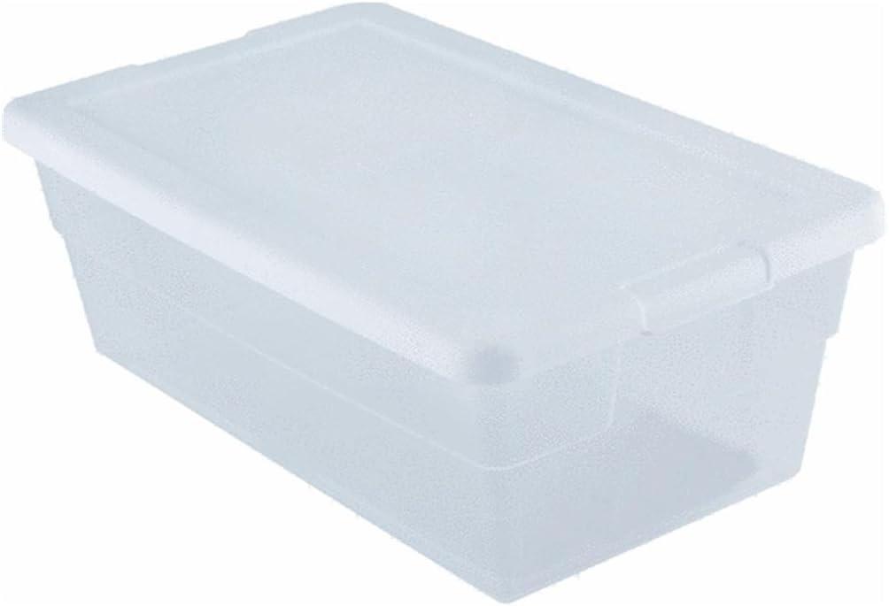 Clear Rectangular Stackable Storage Crates, 6 Qt, Pack of 4