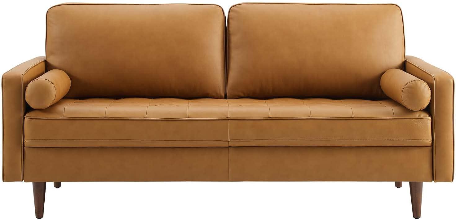 73" Valour Leather Sofa Tan - Modway