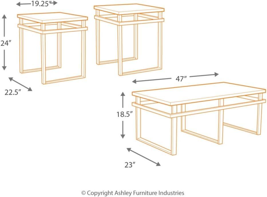 Set of 3 Laney Side Tables Black/Gray - Signature Design by Ashley