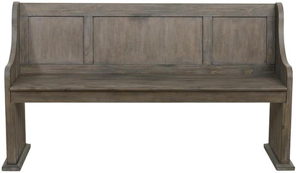 Lexicon Toulon Wood Dining Bench in Wire Brushed Dark Brown