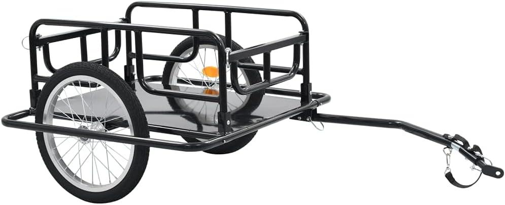 vidaXL Bike Trailer 51.2"x28.7"x19.1" Steel Black