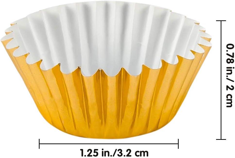 1000 PCS Cupcake Liners 1.25 inches Mini Foil Baking Cups Wrapper Muffin Cases Gold and Silver Tulip Paper Cups for Baby Shower, Birthday Party, Weddings Decorations (Silver,Gold)