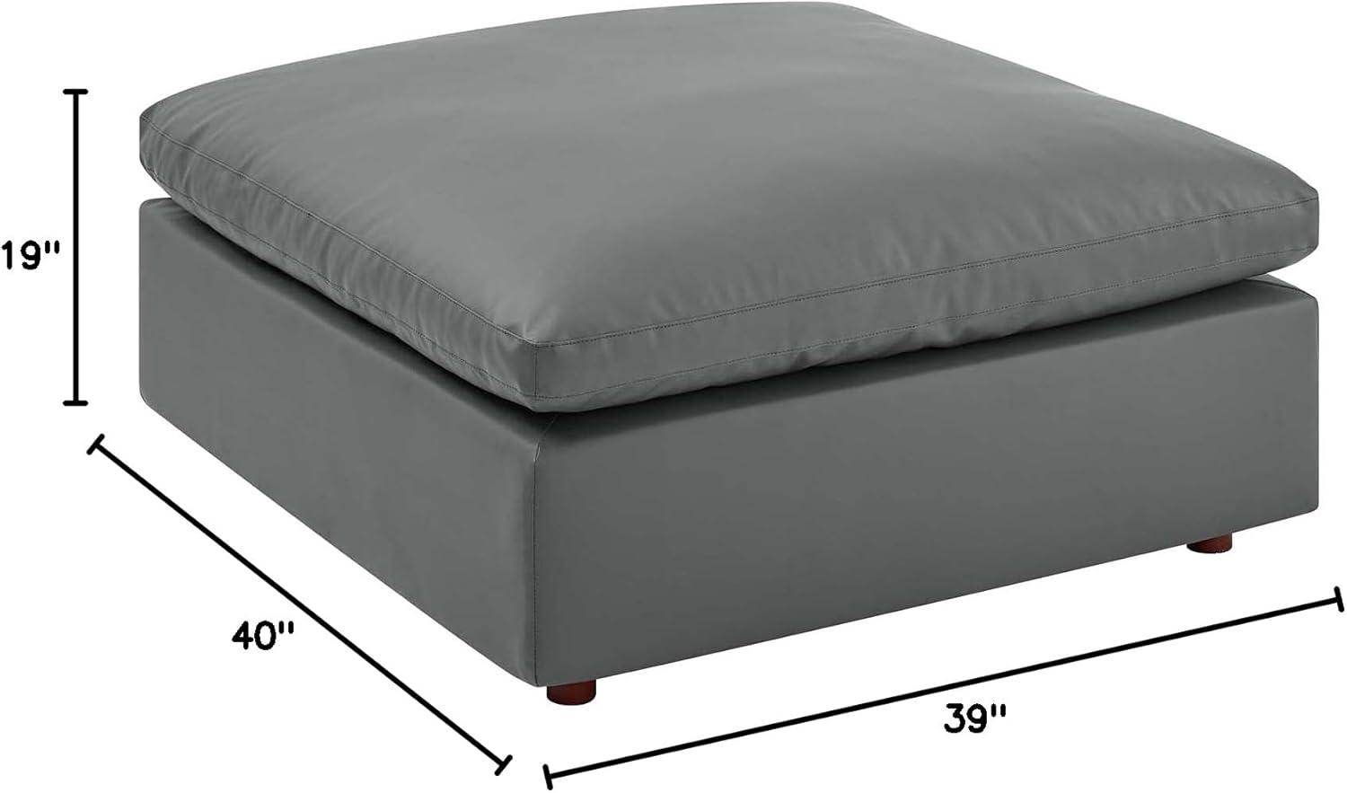 Modway Commix Down Filled Overstuffed Vegan Leather Ottoman