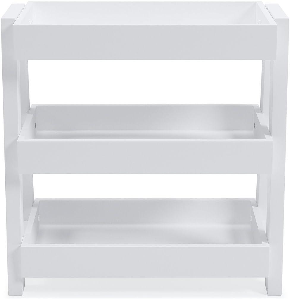 Accent Table with 3 Tier Tray Design Shelves White - Saltoro Sherpi