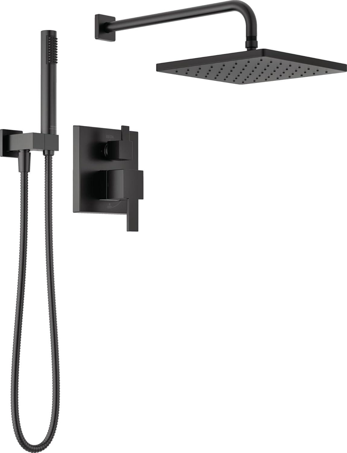 Modern Raincan Square Shower System, Rain Shower Head with Handheld Spray, Shower Faucet Set