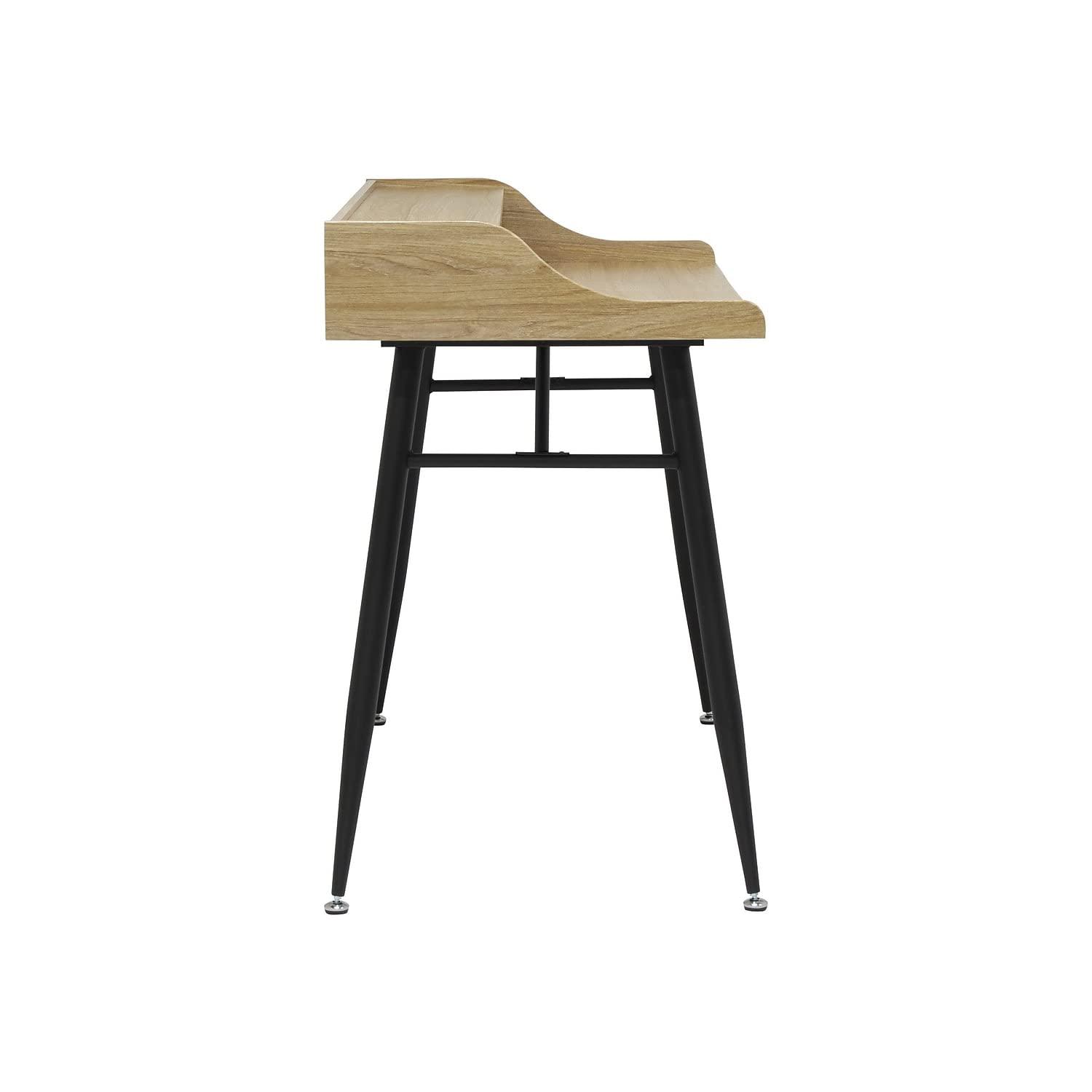 Calico Designs Woodford 45"Wood Writing Desk with Storage Hutch in Black/Ash