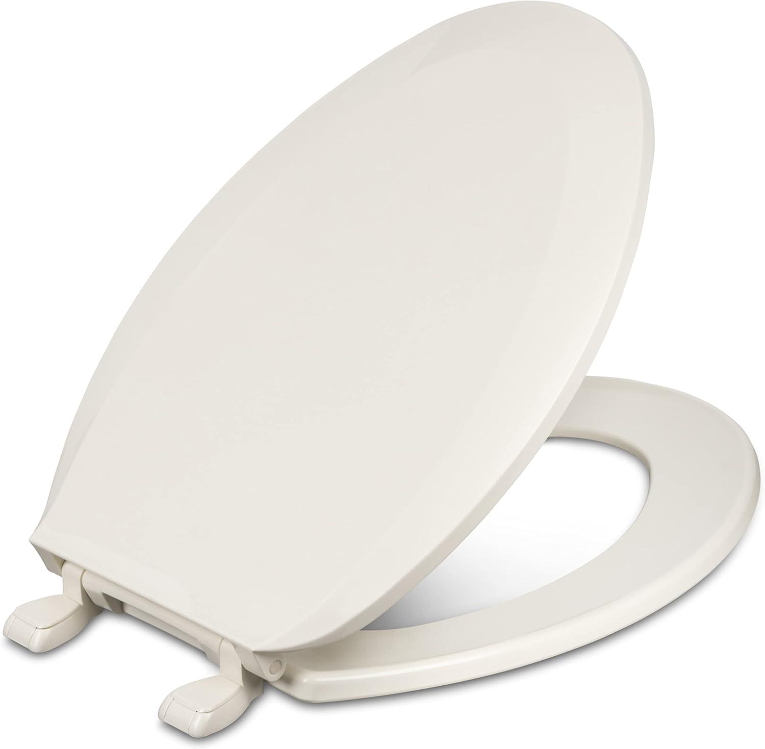 Centoco 1600-416 Elongated Plastic Toilet Seat, Standard Model, Light Weight Residential, Biscuit
