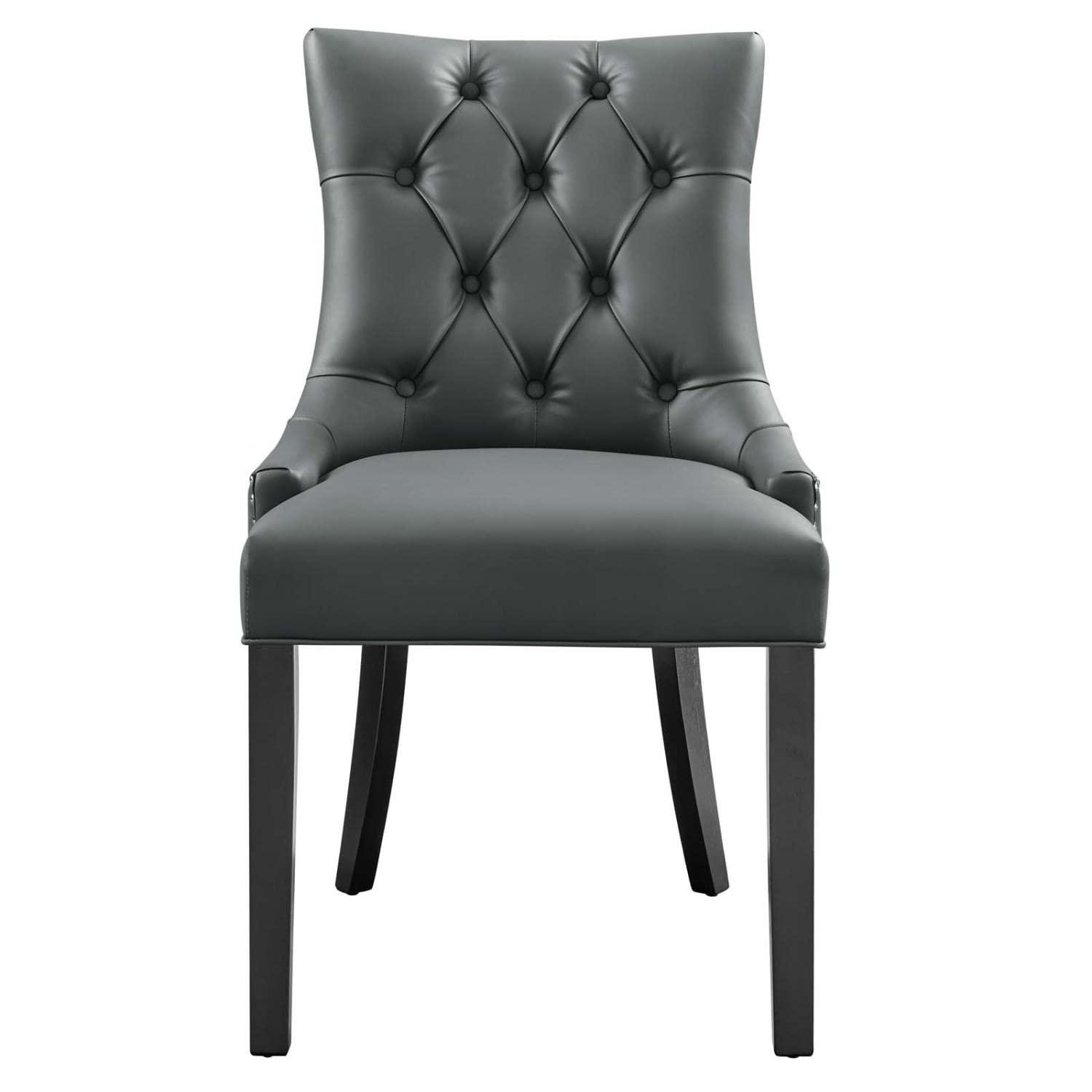 Modway Regent Vinyl Dining Chair Black: Upholstered, Wood Frame, Spot Clean, No Tools Assembly