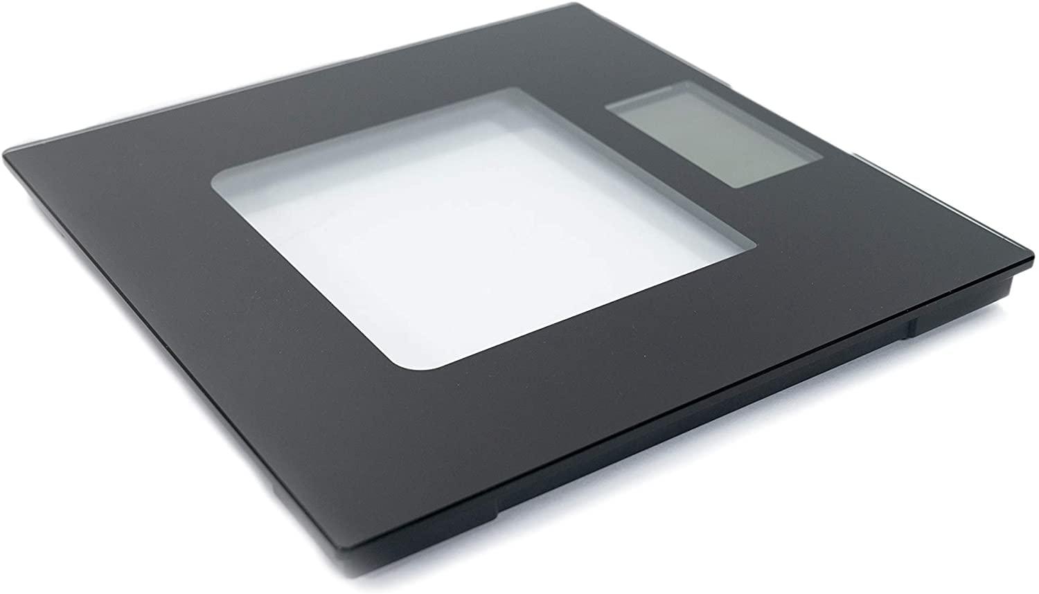 Extra Wide Black Glass Talking Digital Bathroom Scale