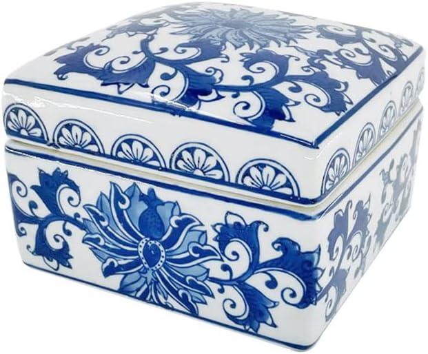 Chinoiserie Square Ceramic Box