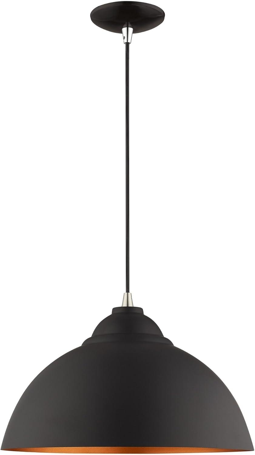 Livex Lighting Metal Shade 1 - Light Chandelier in  Black