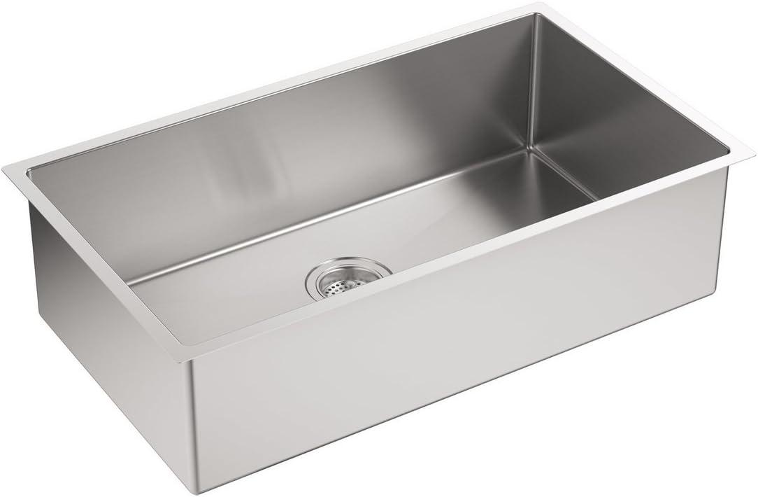 Strive® 32" L x 18.25" W Undermount Single Bowl Kitchen Sink with Basin Rack