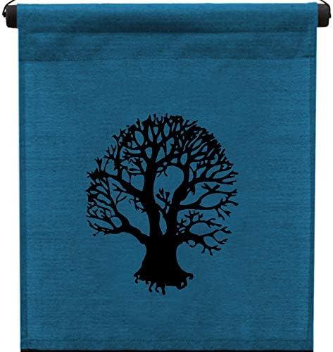 Blue Cotton Inspirational Wall Hanging with Quote