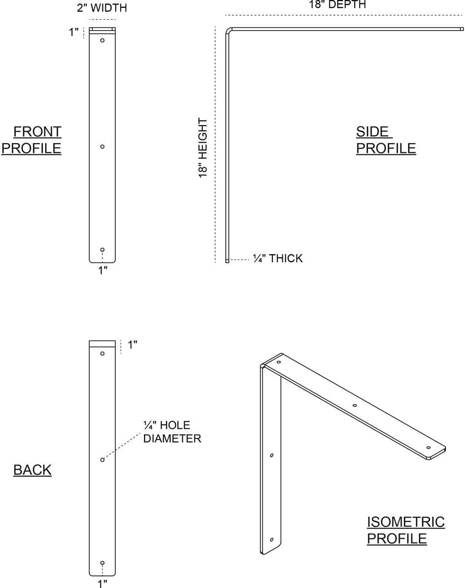 Hamilton White Steel 18" Bracket Shelf Support