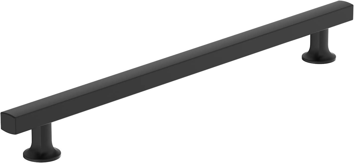 Amerock Everett 10-1/16 inch (256mm) Center-to-Center Matte Black Cabinet Pull