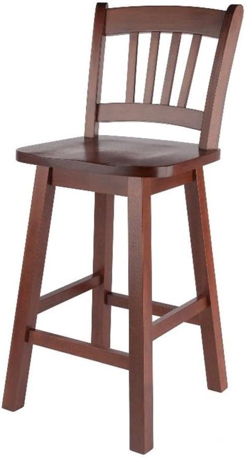 Fina Swivel Seat Counter Height Barstool Walnut - Winsome: Transitional Style, Wood Frame, Fixed 24.57" Seat Height