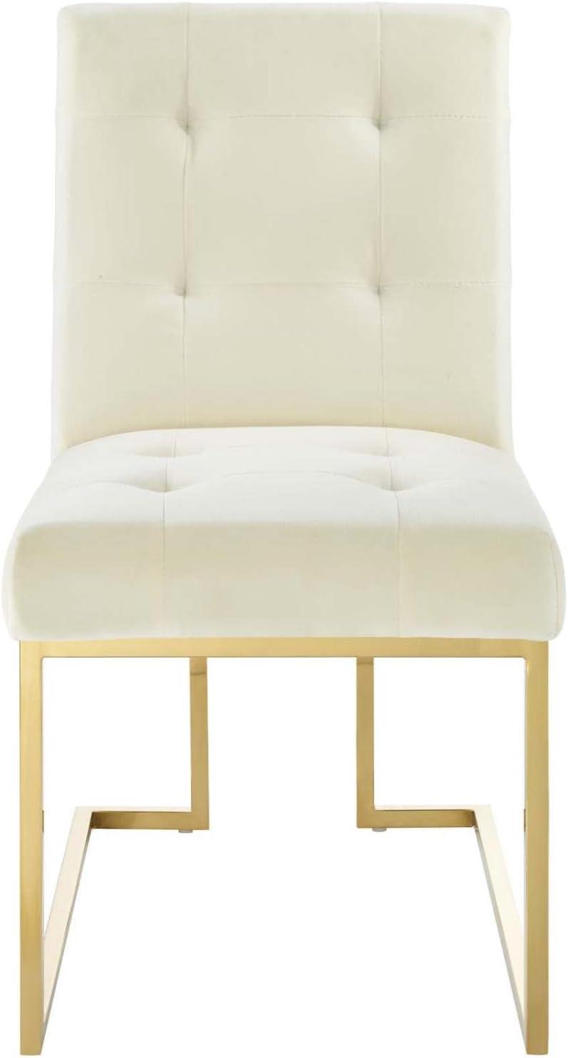 Privy Gold Stainless Steel Performance Velvet Dining Chair - Modway