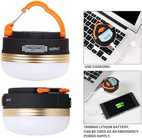 LED Camping Lantern, Rechargeable Portable Tent Light, 300LM,3 Light Modes,1800mAh Power Bank, Magnet Base,Electric Lantern Flashlight for Camping/Hiking/Fishing/Hurricane/Emergency(2 Packs)