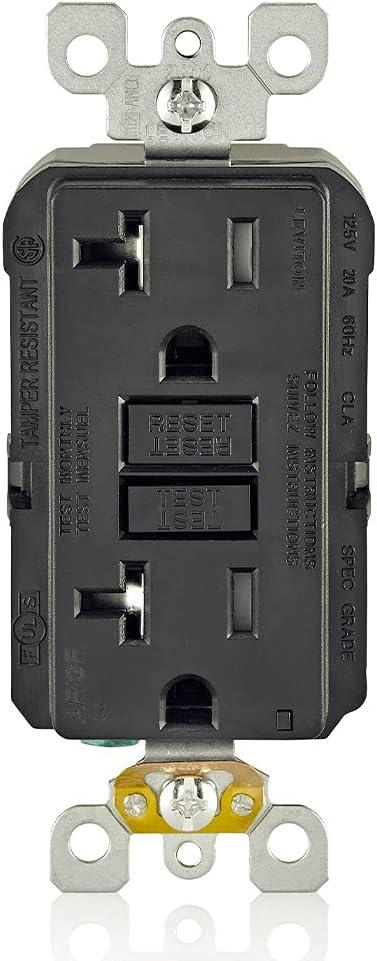 Black Tamper-Resistant Dual-Function AFCI/GFCI Outlet with LED Indicator