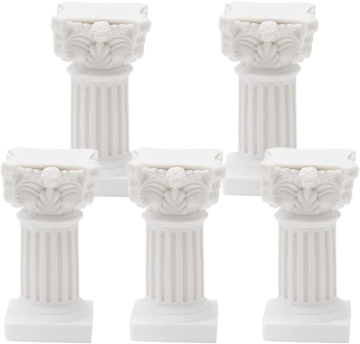 5Pcs Roman Pillar Statues Resin Pedestal Stand Roman Pillar Greek Column Statues