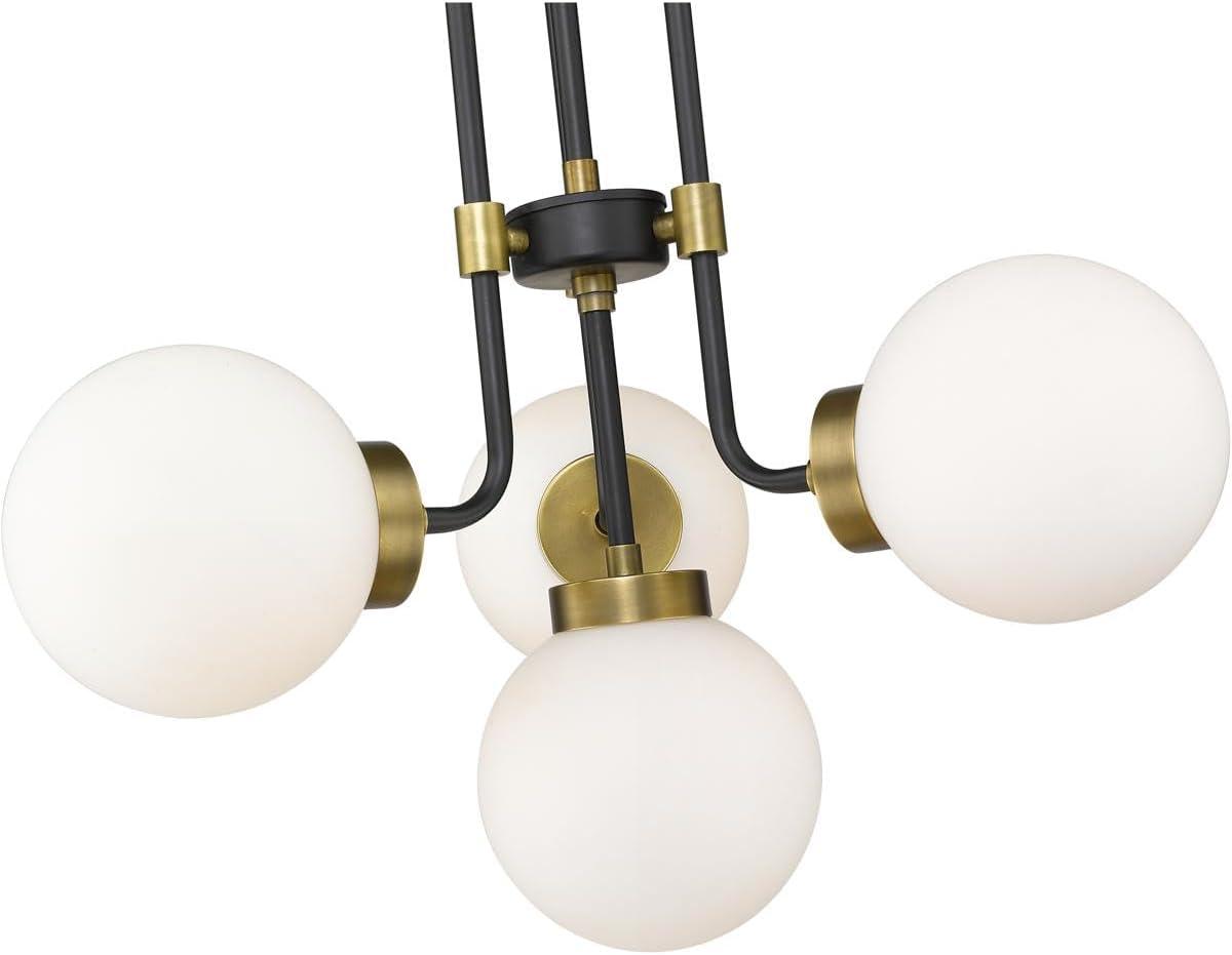 Z-Lite Parsons 4 - Light Chandelier in  Matte Black/Olde Brass