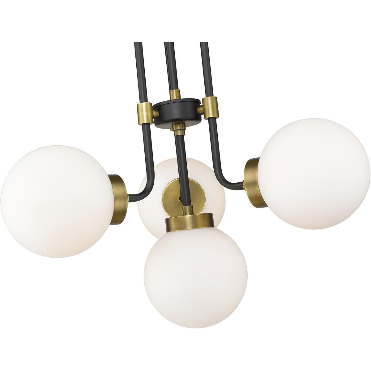 Z-Lite Parsons 4 - Light Chandelier in  Matte Black/Olde Brass