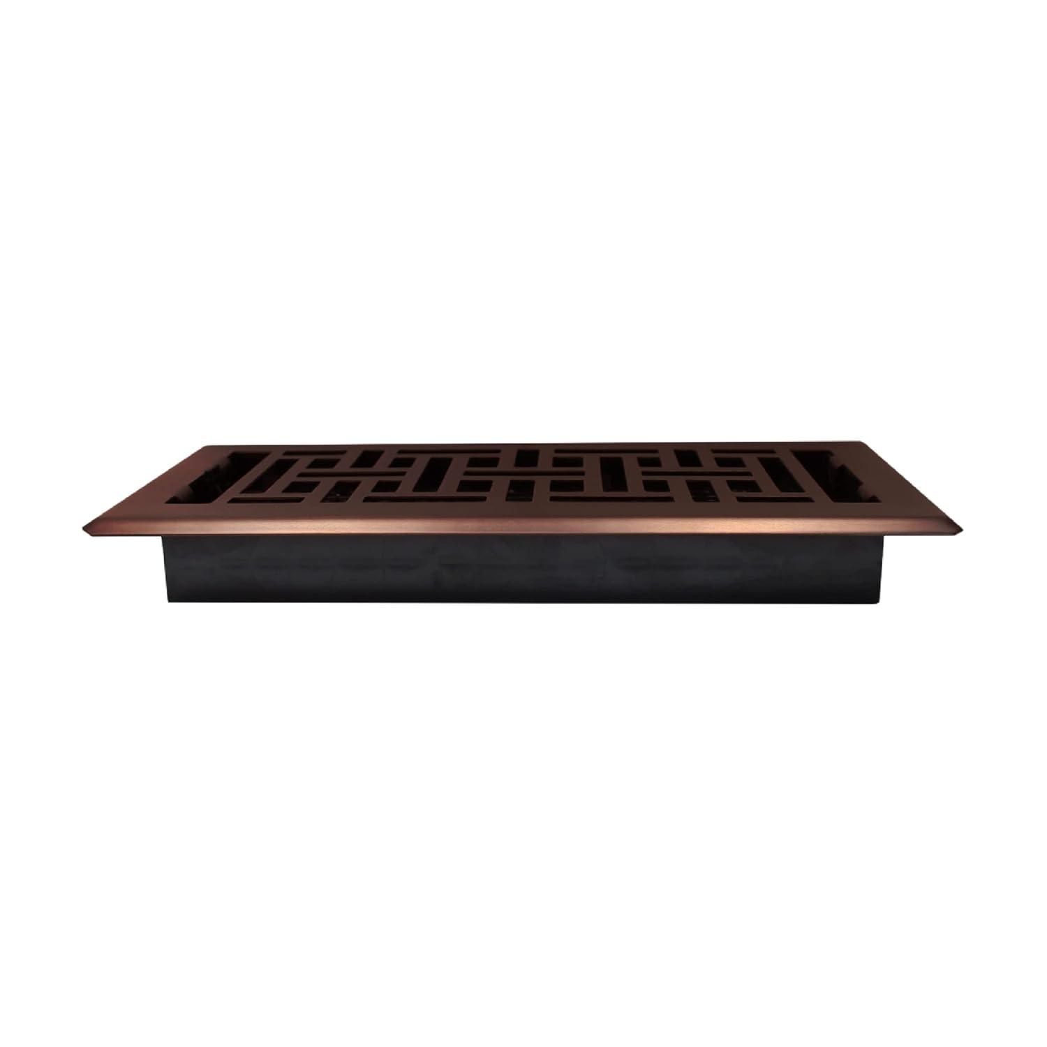 Decor Grates AJH410-RB Oriental Floor Register, 4x10 Inches, Rubbed Bronze Finish