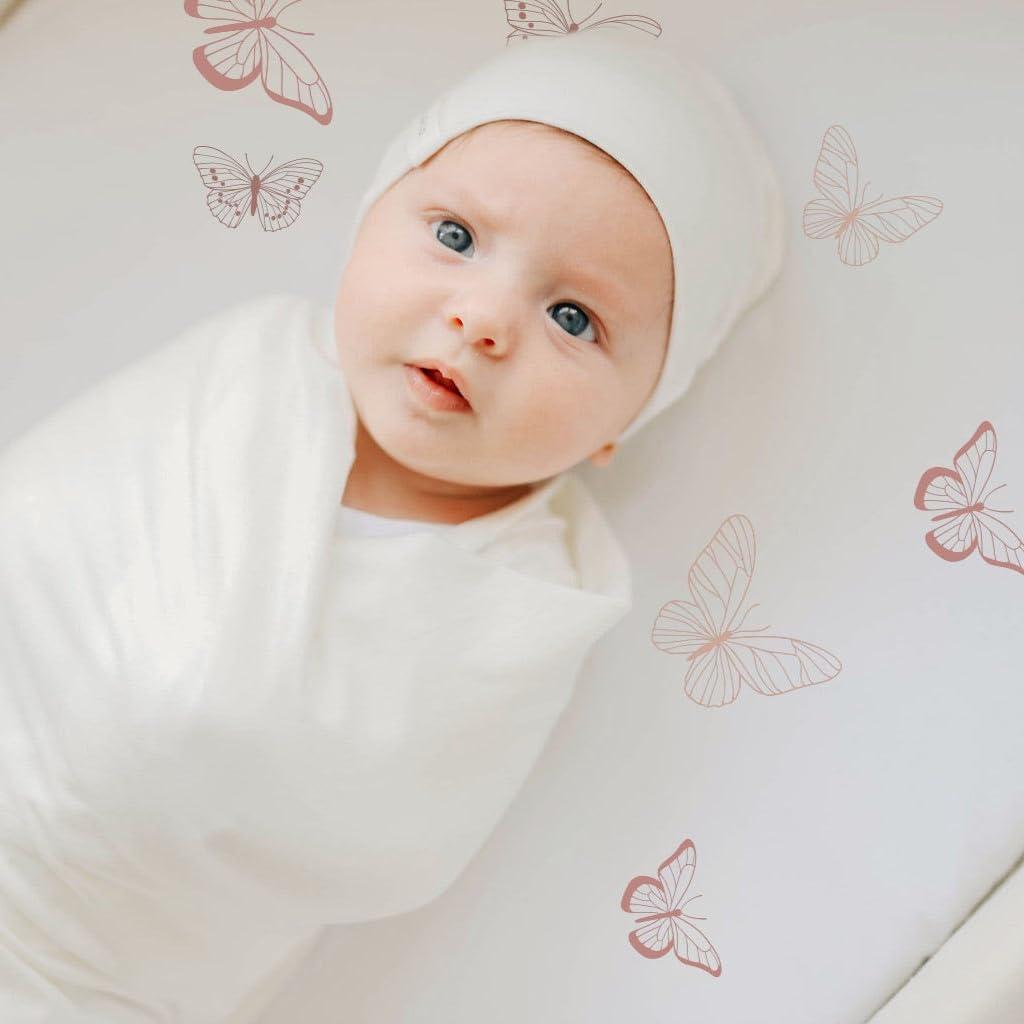 Ely's & Co. Baby Fitted Bassinet Sheet  100% Combed Jersey Cotton Pink for Baby Girl 2 Pack