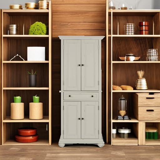 Home Styles Dover Kitchen Pantry White : Hardwood Construction, 4-Door Design, Adjustable Shelves, 1 Drawer