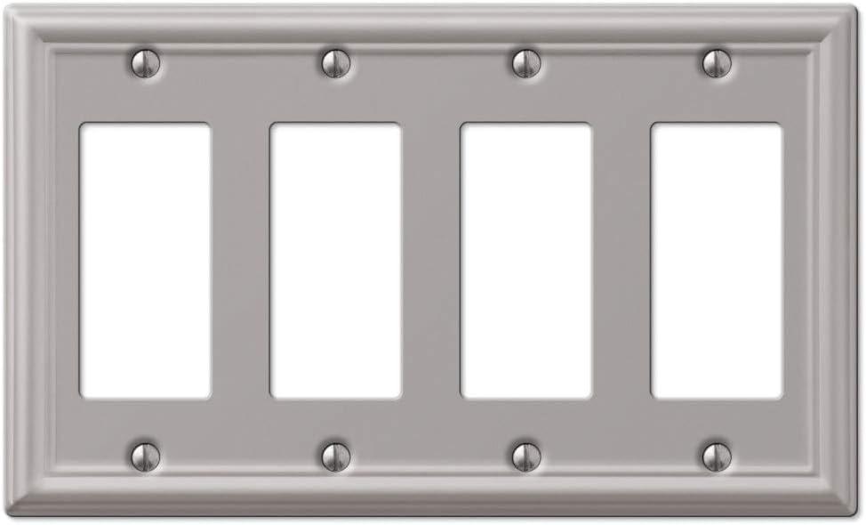 Amerelle 149R4BN Chelsea Wallplate, 4 Rocker GFCI, Steel, Brushed Nickel, 1-Pack