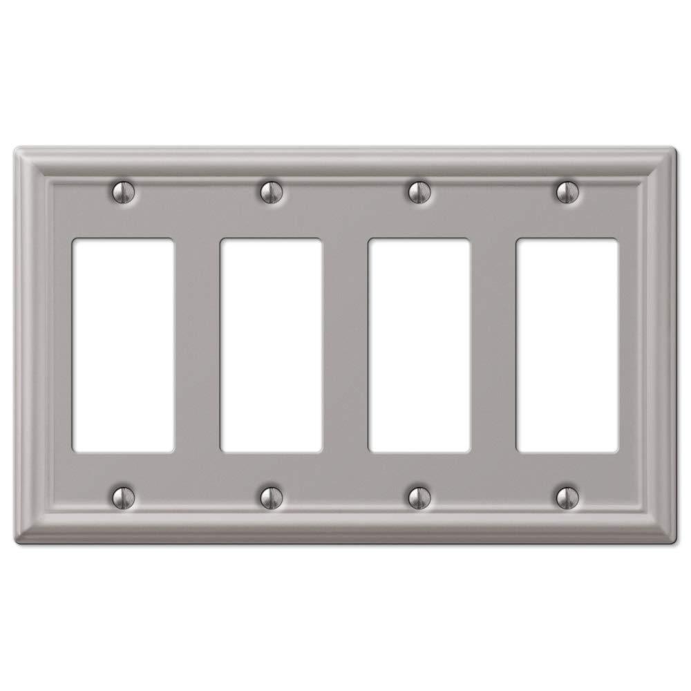 Amerelle 149R4BN Chelsea Wallplate, 4 Rocker GFCI, Steel, Brushed Nickel, 1-Pack