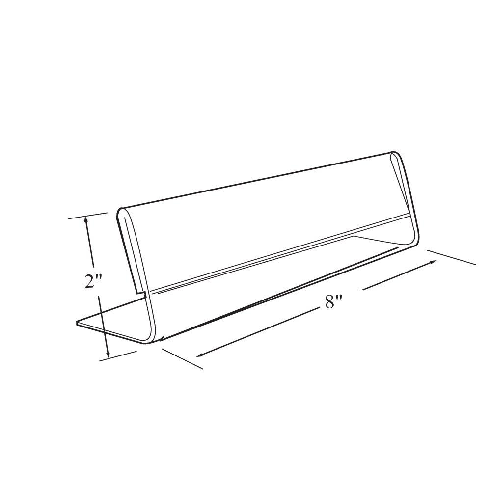 Azar Displays Angled L-Shaped Sign Holder Frame with Slant Back Design 8"x 2''High- Horizontal/Landscape, Photo Booth, 10-Pack (Set of 10)
