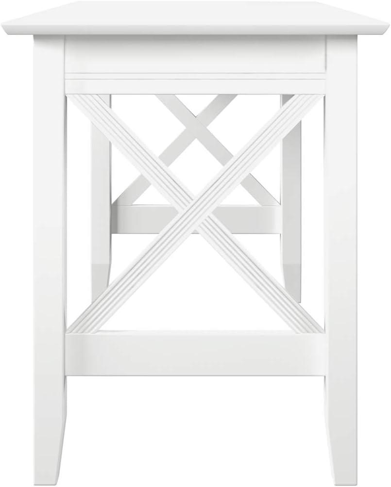 AFI 48" Lexi Solid Wood X Design Home Office, Gaming, Writing, Desk with Charger in White