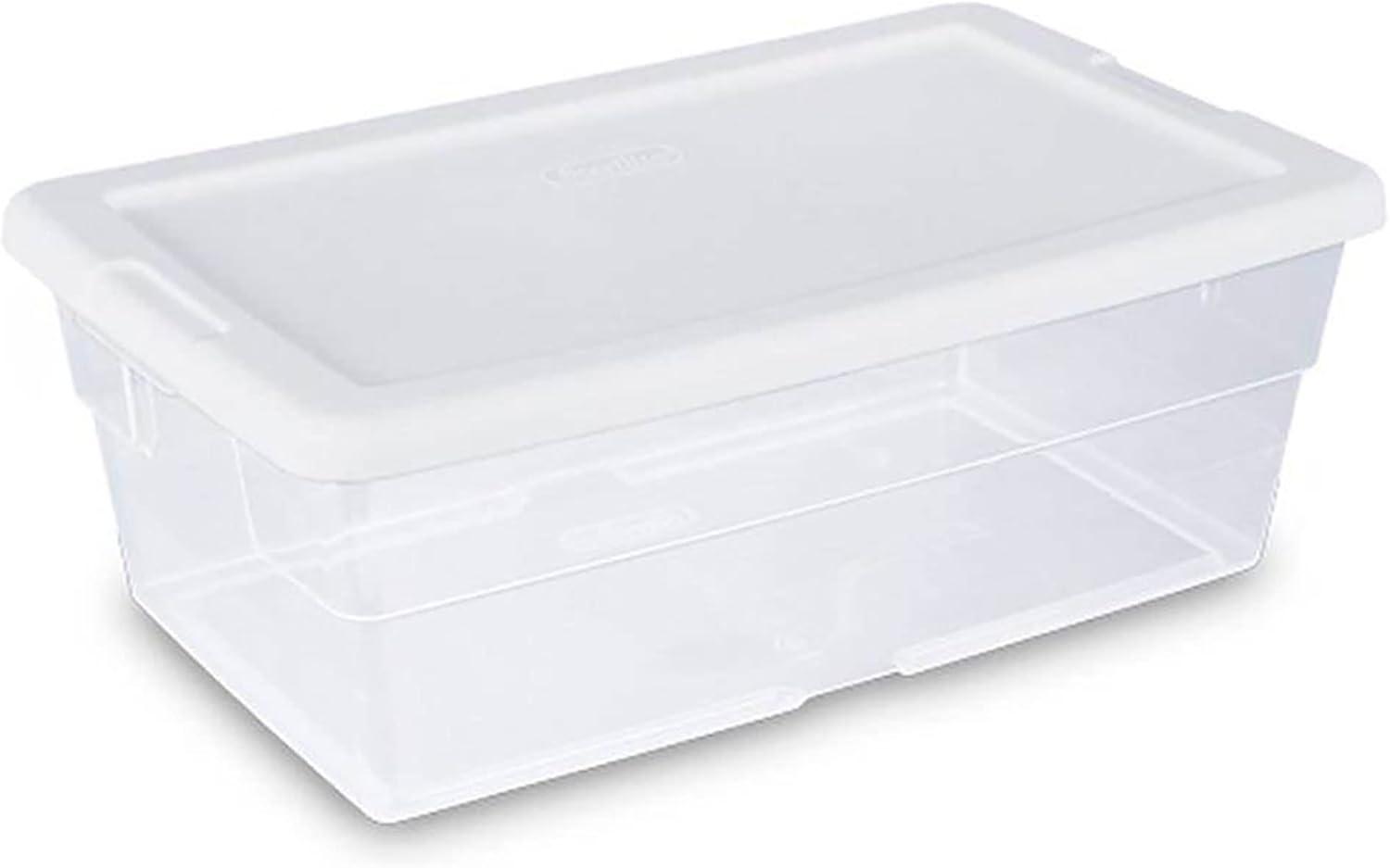 Sterilite 16 Qt Clear Plastic Secure Latching Storage Containers, 12 Pack & 6 Quart Lidded Storage Tote for Home and Office Organization, 24 Pack