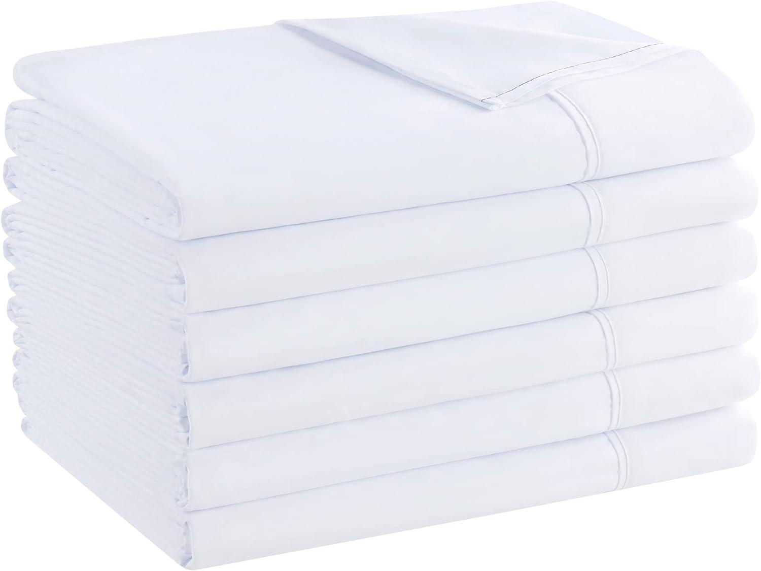 Host & Home Brushed Microfiber Flat Sheets - Pack of 6