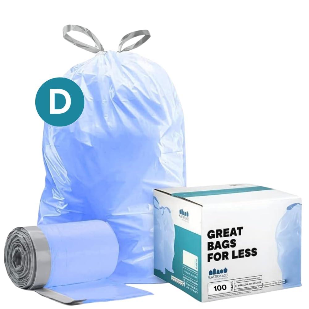 Plasticplace Trash Bags Compatible with simplehuman Code D (100 Count) Blue Recycling Bags 5.3 Gallon / 20 Liter 15.75"" x 28"