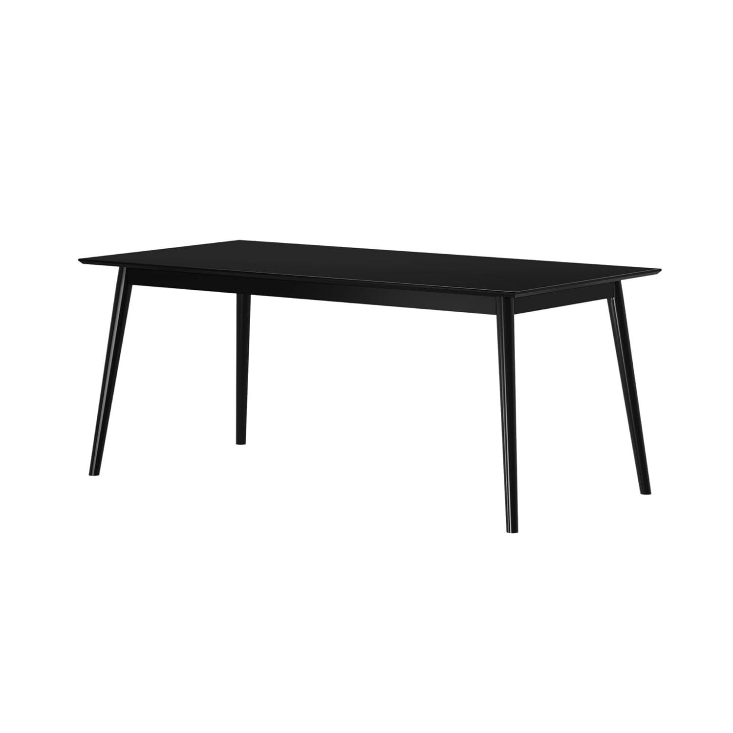 Plank+Beam 72" Mid Century Modern Dining Table, Solid Wood Kitchen & Dining Room Table for 6, Black