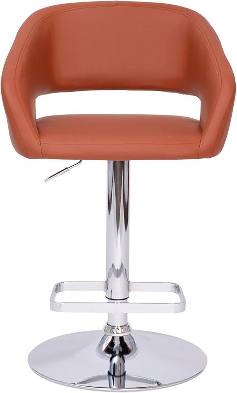 Flash Furniture Contemporary Vinyl Adjustable Height Barstool with Rounded Mid-Back