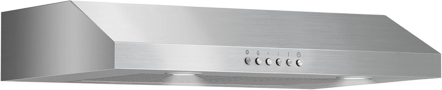 ONEEON 24 inch Under Cabinet Range Hood, Slim Kitchen Hood with 4 Speed Exhaust Fan, 2 Washable Reusable Filters, LED Lights, Stainless Steel