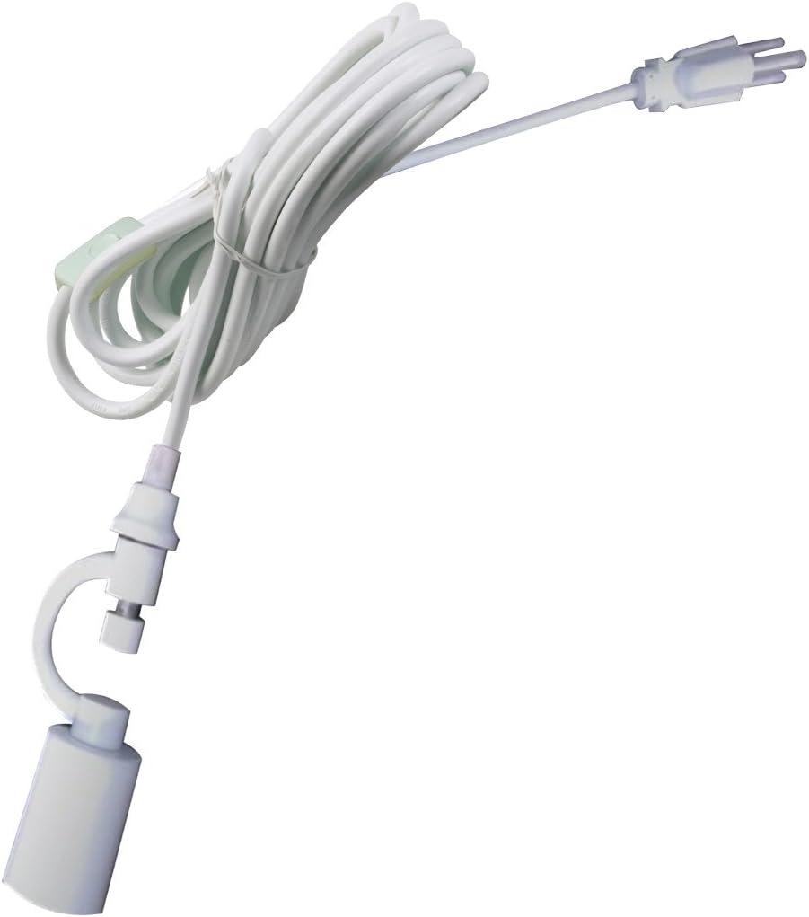 1-Light Plug In Swag Pendant Ceiling Light White Shade 16"w