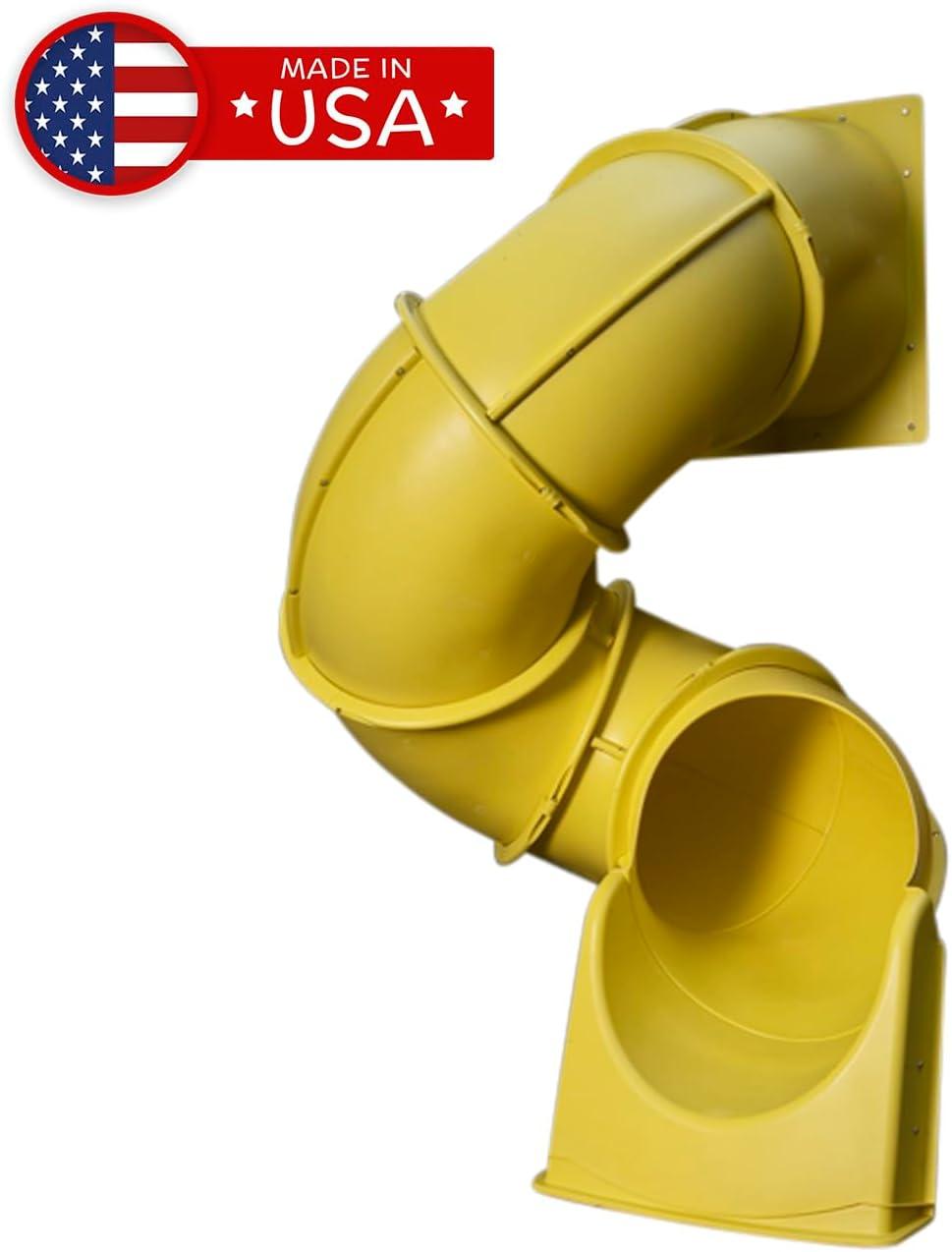 Swing-N-Slide WS 1016-Y Quick Connect 5 Foot Turbo Tube Slide Plastic Enclosed Slide for 5 Foot Deck Heights, Yellow