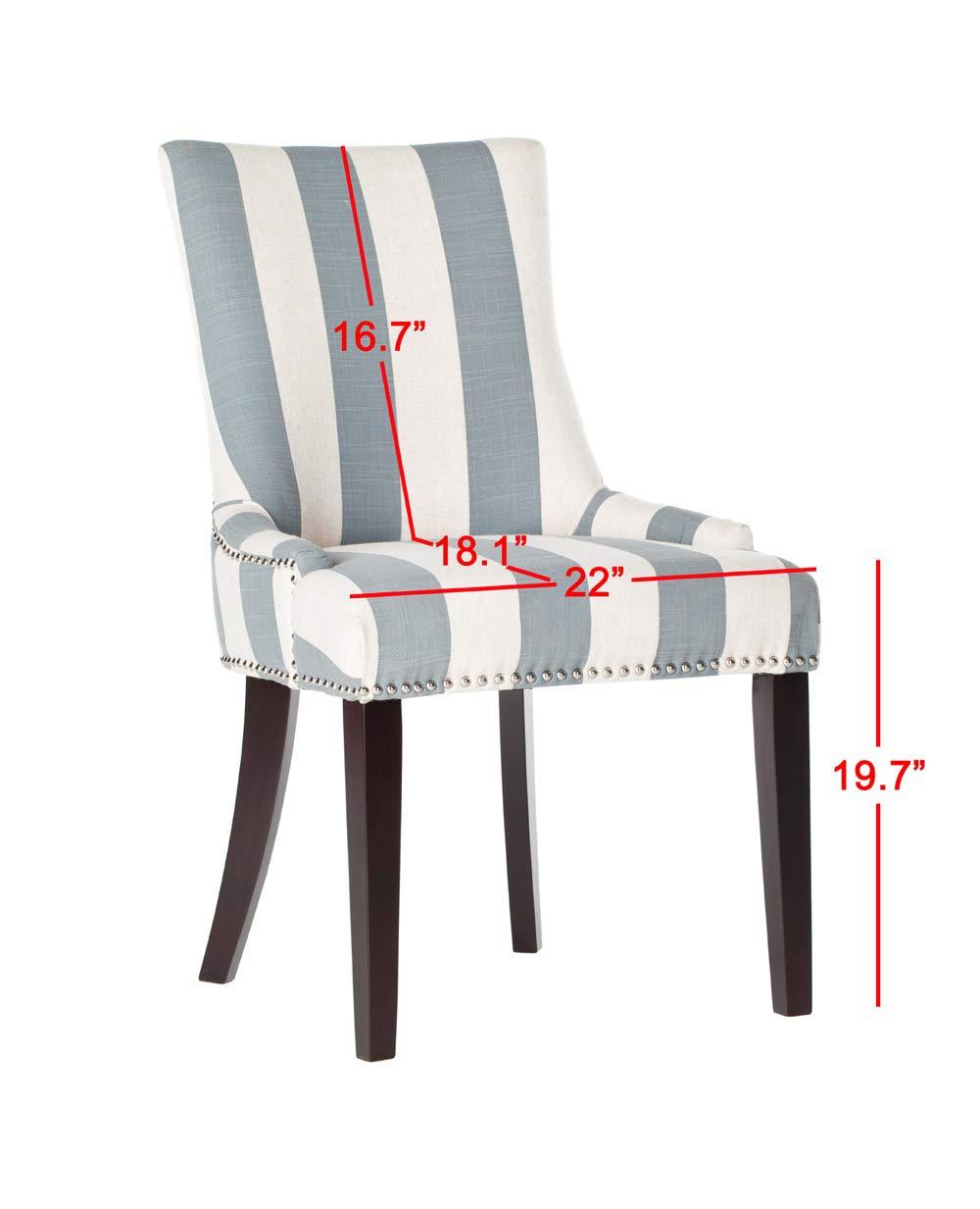 Lester 19" H Dining Chair With Nail Head Trim (Set of 2) - MCR4709 - Grey/White - Safavieh Couture