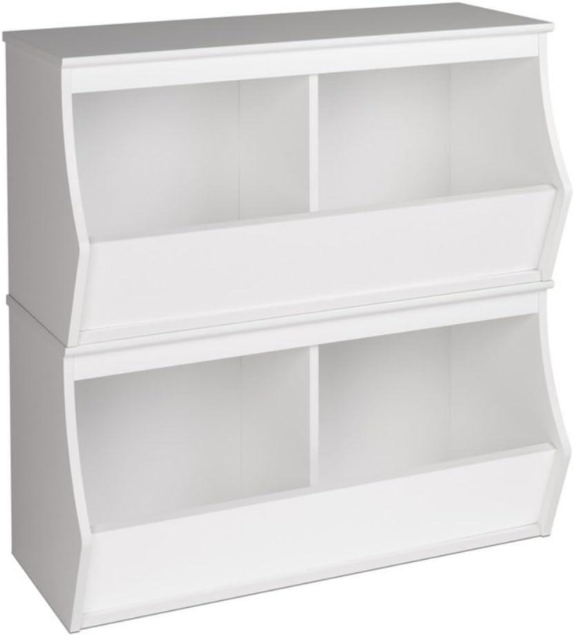 Prepac Fremont Entryway Storage Cubbie - 4 Bin - White: Laminated Organizer, Metal Hardware, Particle Board Frame