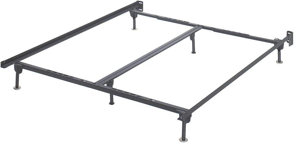 Black Metal King Frame with Headboard Support