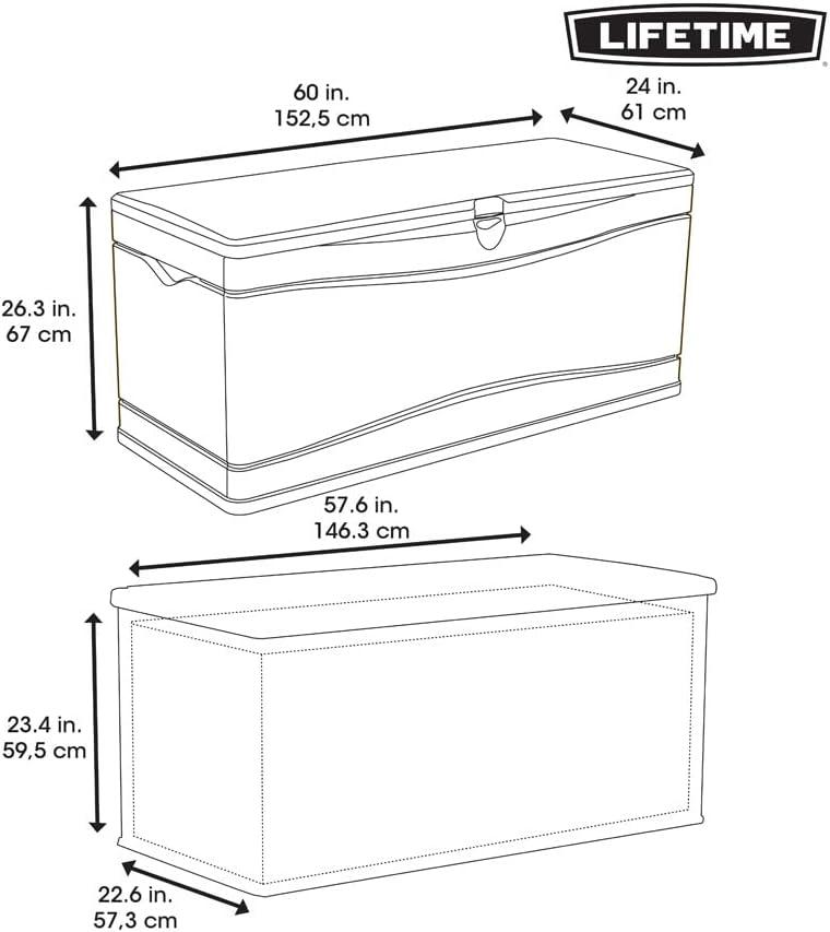 Lifetime Lifetime 60'' W 130 Gallons Water Resistant Polyethylene Plastic Lockable Deck Box
