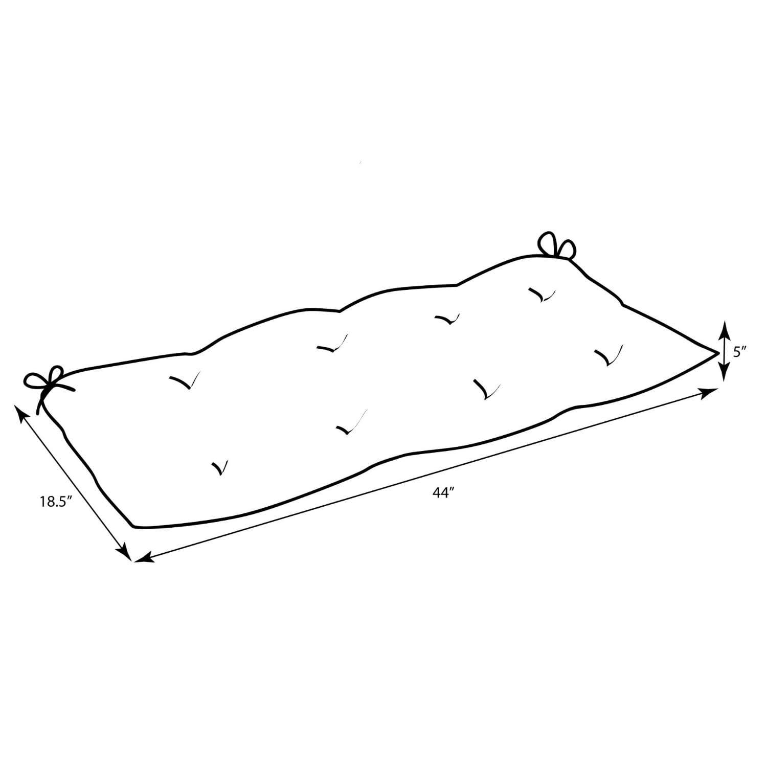 Solid Rectangular Outdoor Bench Cushion in Orange